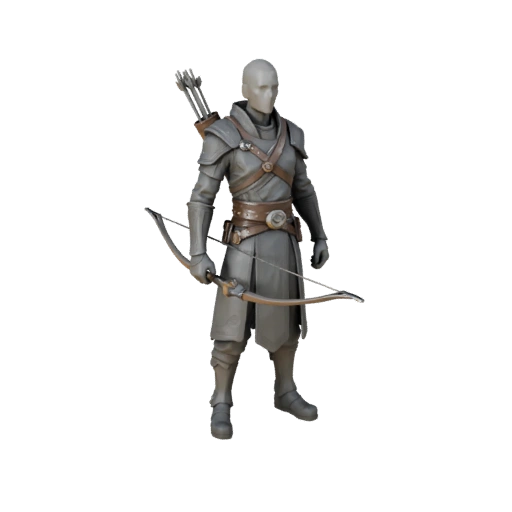 Modello Personaggio Guardaboschi Arcano Sci-Fi - Modellato