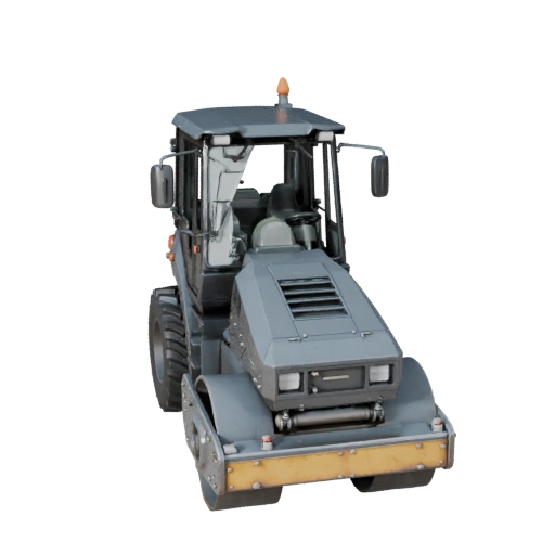 Road Roller 3D Model for Blender & Games - Realistic PBR