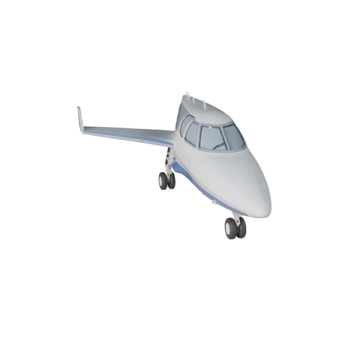 Высокополигональный частный самолет 3D модель для студийных рендеров - PBR