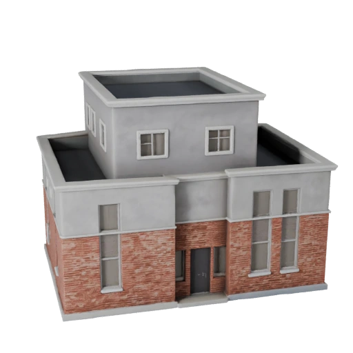 Modelo 3D de Casa Suburbana para Unity - Ativo de Jogo para Arquitetura