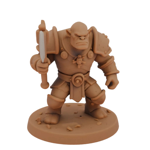 Medieval Orc Warrior Miniature STL
