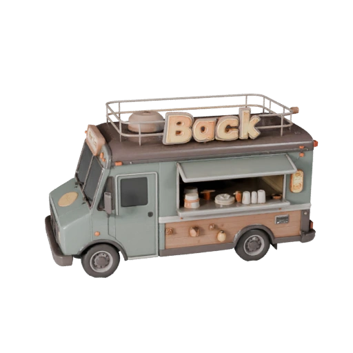 Modèle 3D de camion de restauration pour Unity - Asset de jeu low poly (Legacy)