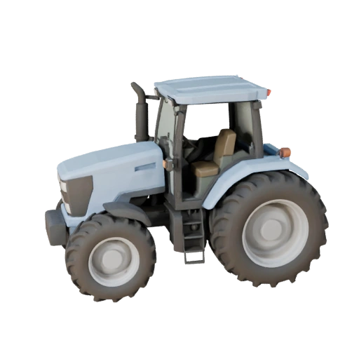 Modelo 3D de Trator Agrícola Low Poly para Jogos Unity e Unreal