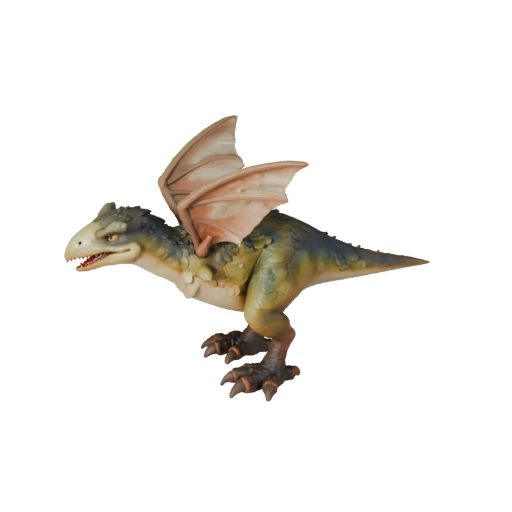Modelo 3D de Pterodáctilo Desenho Animado - Asset Estilizado para Animação