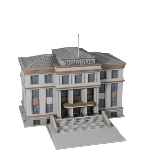 Town Hall 3D Model for Blender - Render Asset for Architecture