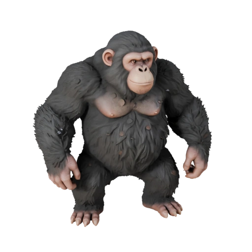 High Poly Chimpanzee 3D Model - Detailed STL Asset for Printing