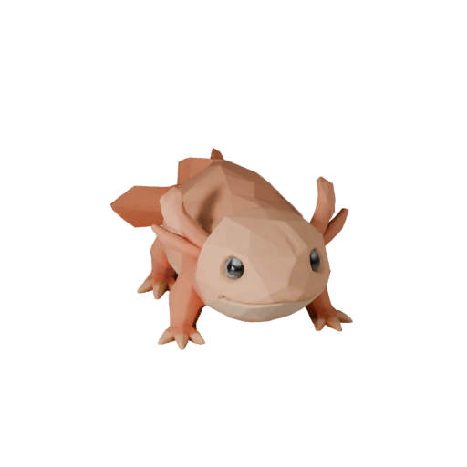 Low Poly Axolotl 3D Model - Unity Game Asset with FBX | Royalty-Free