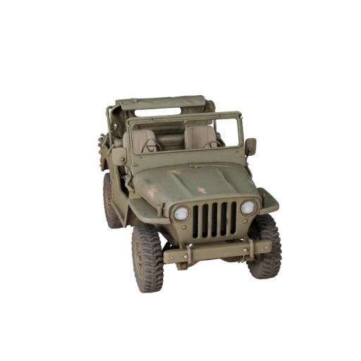 Spielbereit WWII Militär Jeep 3D Modell für Echtzeitspiele