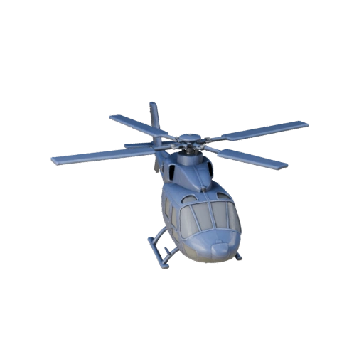 Printable Rescue Helicopter STL 3D Model - Display