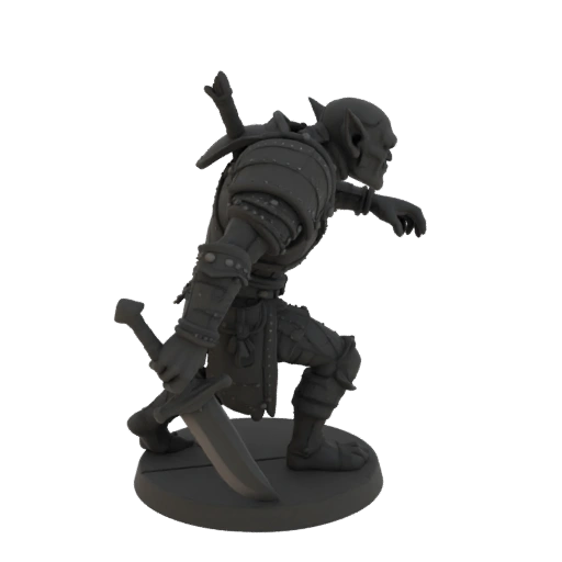 Fantasy Goblin Warrior Miniature STL - Stalking