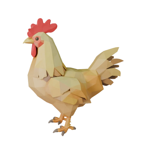 Modelo 3D de Gallo Polygonal Bajo - Asset de Unity con FBX | Libre de Regalías
