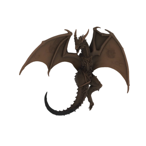 Miniatura STL de Dragão Chefe de Fantasia Sombria - Envergadura