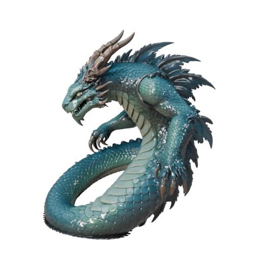 Sea Serpent 3D Model for Blender - PBR Asset with Textures
