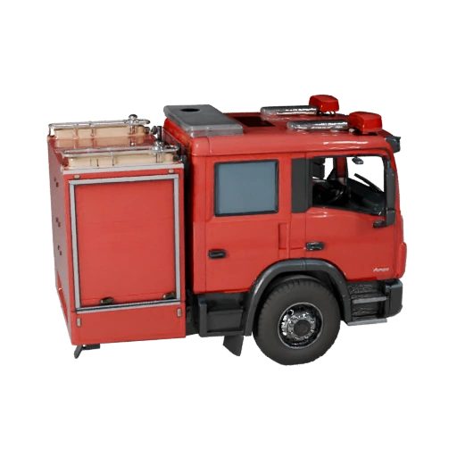 High Poly Fire Truck 3D Model for Studio Renders - PBR