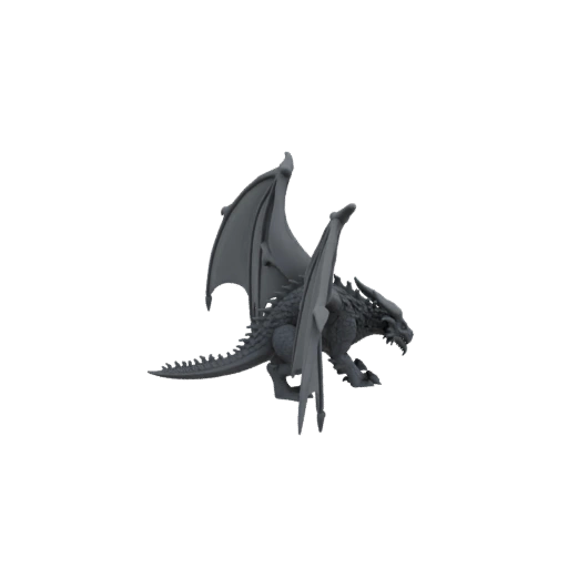 Miniatura STL de Dragão Infernal Fantasia - Pose Envergadura das Asas