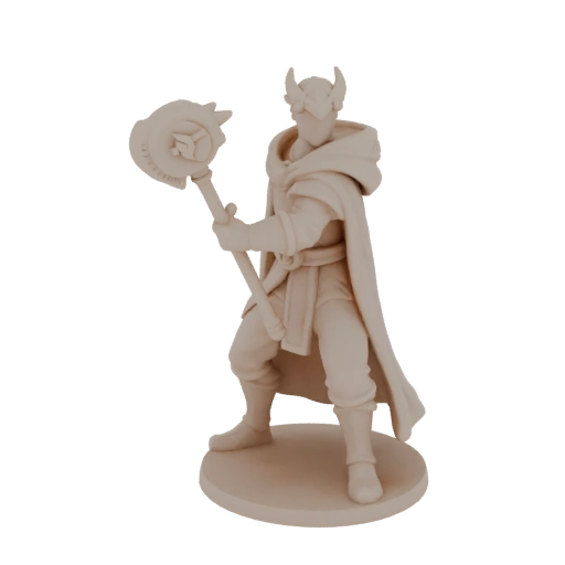 Miniatura Fantasy Dragonborn Chierico STL - Posa d'Attacco