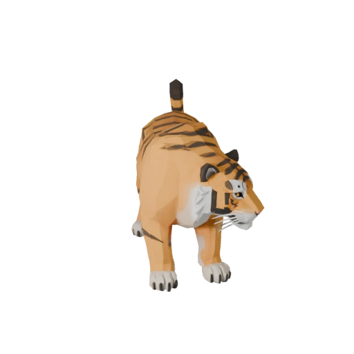 Low Poly Siberian Tiger 3D Model - Unity Game Asset with FBX