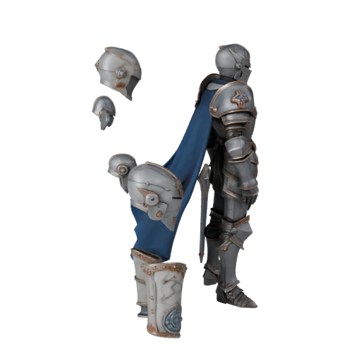Modello Personaggio Cavaliere Cobalto Fantasy - Modellato