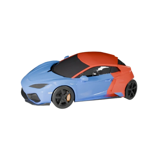 Cartoon Supercar 3D Model for Stylized Games PBR Asset