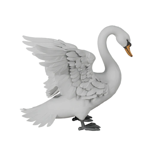 High Poly Swan 3D Model - Detailed STL Asset for Printing | PBR