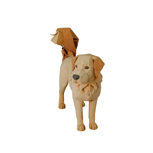 Modelo 3D de Cão Labrador Retriever Baixo Poli - Asset de Jogo para Unity com FBX