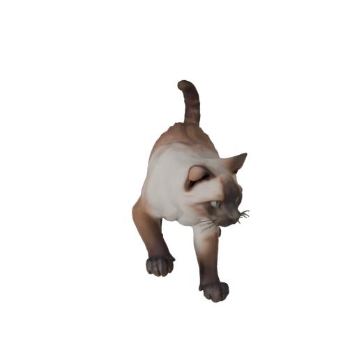 High Poly Siamese Cat 3D Model - Detailed STL Asset for Printing