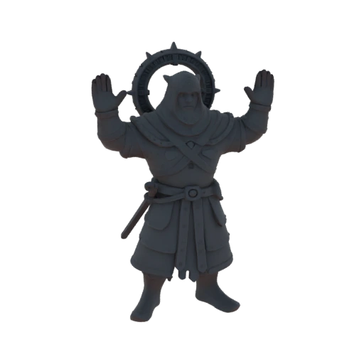 Miniatura Medievale Druido STL - Posa d'Attacco