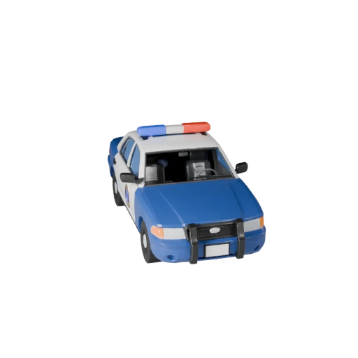 Cartoon Police Car 3D Model for Stylized Games PBR Asset