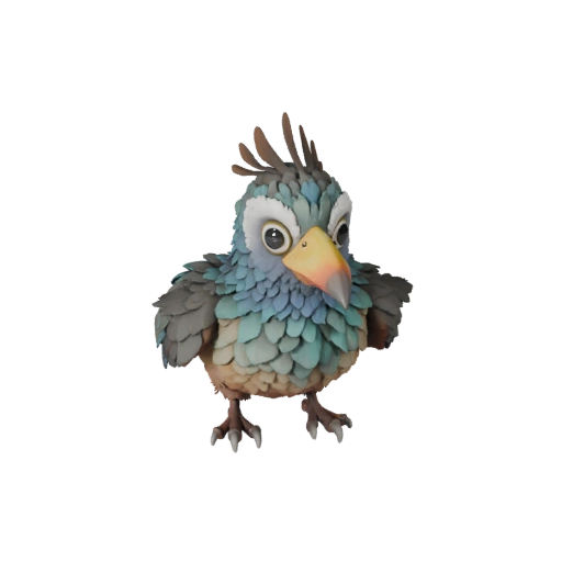 Modelo 3D de Cacatua para Unity - Asset Pronto para Jogo, FBX | Livre de Royalties