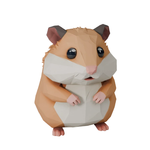 Low Poly Hamster 3D Model - Unity Game Asset with FBX | Royalty-Free