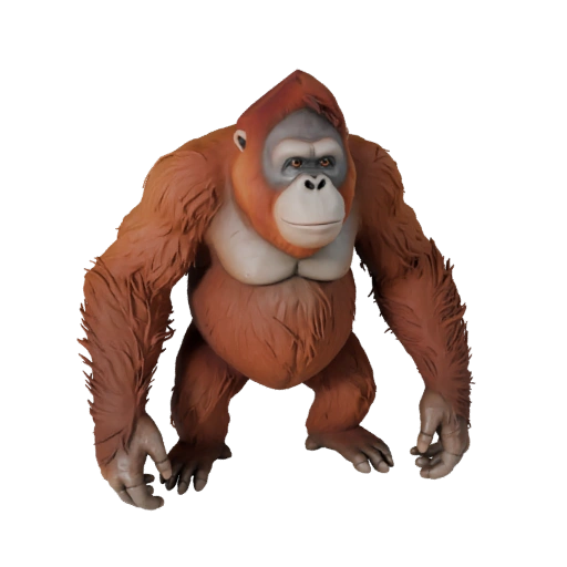 Modelo 3D de Orangután Realista - Activo PBR Riggeado para Juegos | PBR