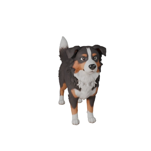 Cartoon Australian Shepherd 3D Model - Stylized 3D Asset
