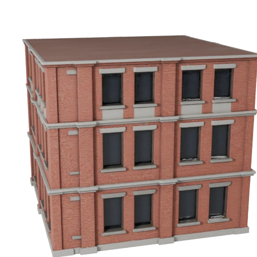 Modelo 3D de Fachada de Tijolo - Ativo Realista de Archviz para Arquitetura