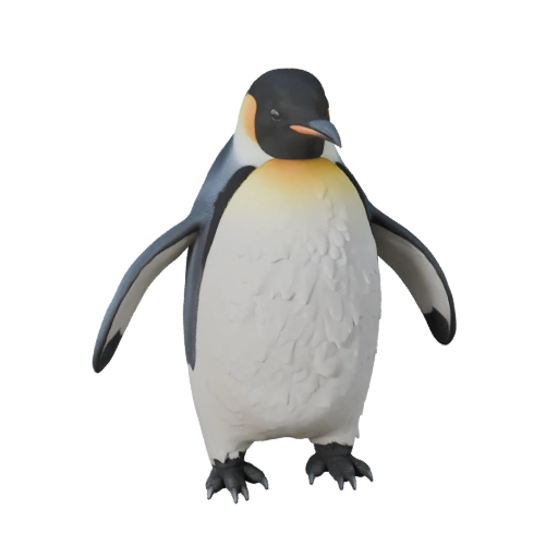 High Poly Emperor Penguin 3D Model - Detailed STL Asset for Printing
