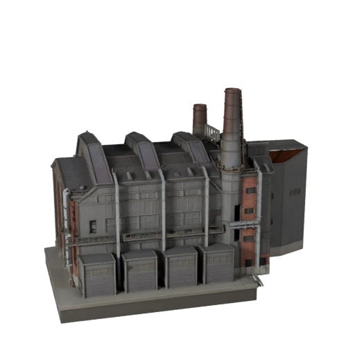 Stylized Power Plant 3D Model - Game Asset for Architecture