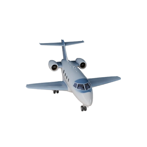 Game Ready Private Jet 3D Model for Realtime Games - PBR