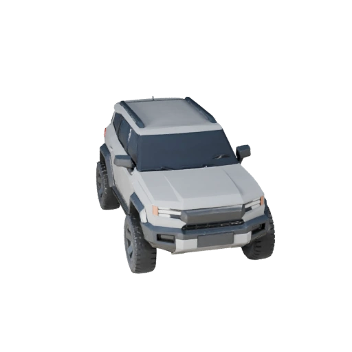 Modelo 3D de SUV Futurista - Ativo PBR Pronto para Jogo de Baixo Poli