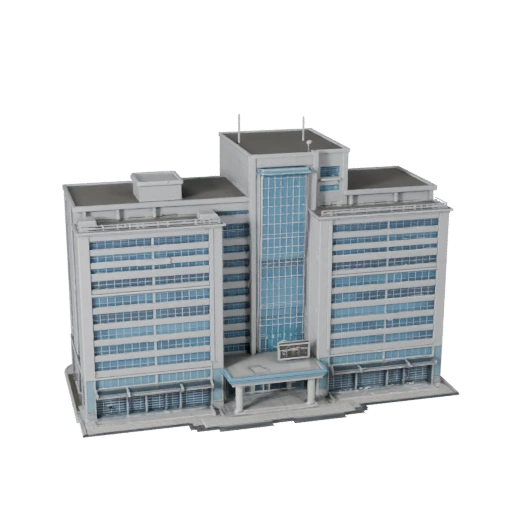 Prédio Hospitalar Modelo 3D para Unity - Ativo de Jogo em Tempo Real