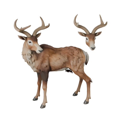 Modelo 3D de Antílope Baixo Poli - Asset de Jogo Unity com FBX | PBR