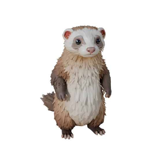 Modelo 3D de Furão Baixo Poli - Asset para Jogos Unity com FBX | Livre de Royalties