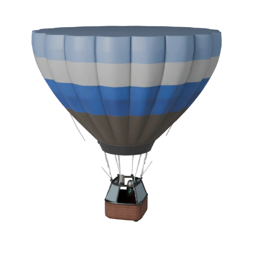 High Poly Hot Air Balloon 3D Model for Studio Renders