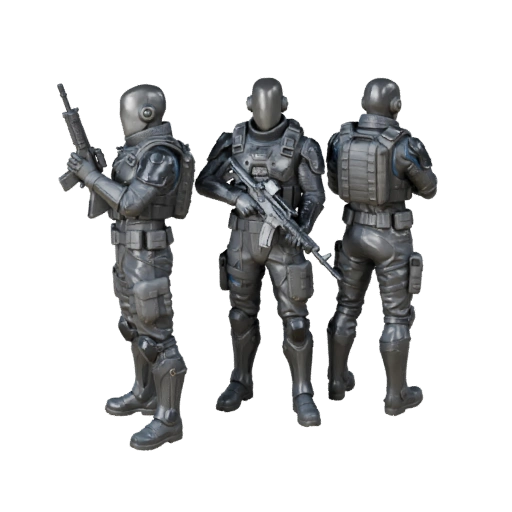 Modelo de Personaje Soldado de Ciencia Ficción Endurecido en Batalla - Articulado