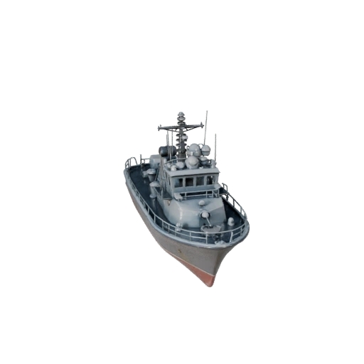 High Poly Vintage Patrol Boat 3D Model for Studio Renders