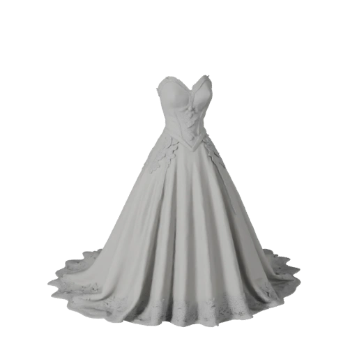 Detailliertes Brautkleid 3D-Asset für Studio-Renderings