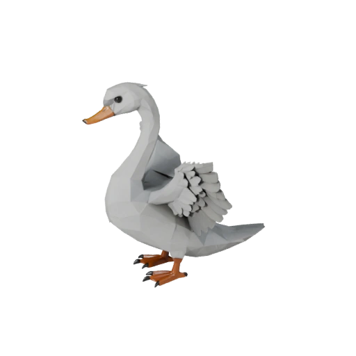 Low Poly Swan 3D Model - Unity Game Asset with FBX | Royalty-Free