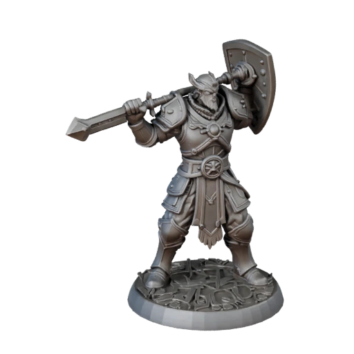 Printable Human Fighter RPG Hero | STL Print Asset Pack