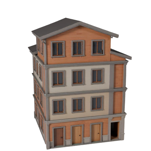 Casa Adosada Estilizada 3D - Activo para Arquitectura