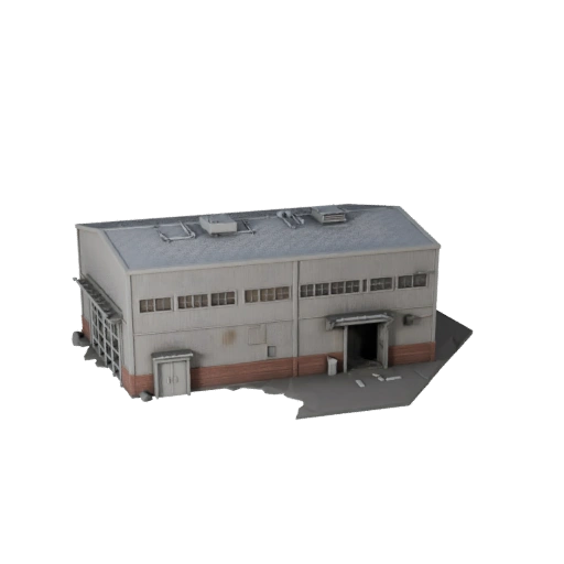 Druckbarer Industrieller Schuppen STL 3D-Modell - Maßstabsgetreues Asset