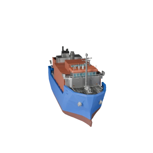 Modelo 3D de Buque Portacontenedores Poligonal Bajo para Unity y Unreal