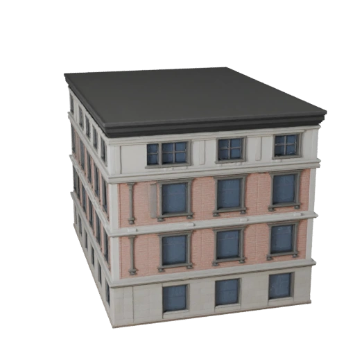 Modello 3D Facciata Ornata per Unity - Asset di Gioco per Architettura